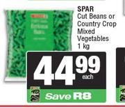 Spar Cut Beans Or Country Crop Mixed Vegetables-1Kg