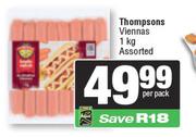 Thompsons Viennas Assorted-1Kg Per Pack