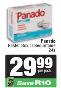 Panado Blister Box Or Securitaine-24s Per Pack