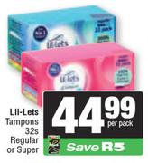 Lil-Lets Tampons Regular Or Super-32s Per Pack