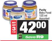Purity Baby Food Assorted-For 3 x 125ml