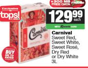 Carnival Sweet Red,Sweet White,Sweet Rose,Dry Red Or Dry White-3L