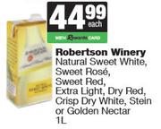Robertson Winery NL Sweet White,Rose,Red,Extra Light,Dry Red,Dry White,Stein Or Golden Nectar-1L