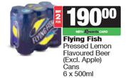 Flying Fish Pressed Lemon Flavoured Beer Cans-For 2 x 6 x 500ml