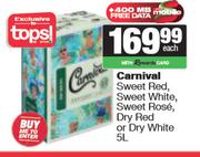 Carnival Sweet Red,Sweet White,Sweet Rose,Dry Red Or Dry White-5L