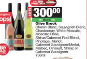 Olive Brook Chenin,Sauv,Chardonnay,White,Moscato,Shiraz,Red,Malbec,Cinsault,Shiraz-For 6 x 750ml