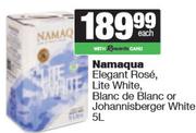 Namaqua Elegant Rose,Lite White,Blanc De Blanc Or Johannisberger White-5L