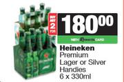 Heineken Premium Lager Or Silver Handies-For 2 x 6 x 330ml