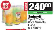 Smirnoff Spirit Cooler Cans-For 2 x 6 x 440ml