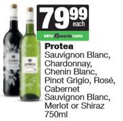 Protea Sauv Blanc,Chardonnay,Chenin,Pinot Grigio,Rose,Cab Sauv Blanc,Merlot Or Shiraz-750ml