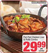 Peri Peri Chicken Liver & Rolls Combo-Per Combo