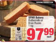 Spar Bakery Buttermilk Or Bran Rusks-1kg Each