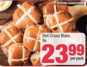 Hot Cross Buns-6s Per Pack