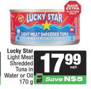 Lucky Star Light Meat Shredded Tuna In Water Or Oil-170g Each