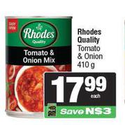 Rhodes Quality Tomato  & Onion -410g 