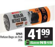 Spar Refuse Bags On Roll-20s Pack