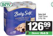 Baby Soft Toilet Tissue (2 Ply)-18's Pack