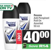 Rexona Anti-Perspirant Roll On Assorted-For 2 x 50ml