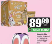 Sweetie Pie Vanilla, Caramel Or Chocolate Mallow Eggs-24's Pack