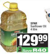 Spar Sunflower Oil-4ltr