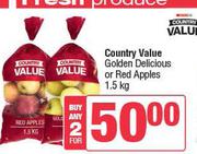 Country Value Golden Delicious Or Red Apples-For Any 2 x 1.5kg 