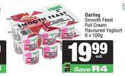 Darling Smooth Feast Full Cream Flavoured yoghurt 6 x 100g-Each