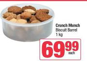 Crunch Munch Biscuit Barrel-1kg Each