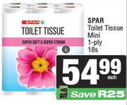 Spar Toilet Tissue Mini 1-Ply-18s Pack