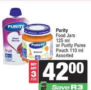 Purity Food Jars 125ml Or Purity Puree Pouch 110ml  Assorted-For Any 3