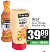 Nando's Peri Peri Sauce 250ml Or Perinaise 265g-Each