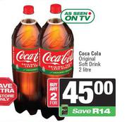 Coca Cola Original Soft Drink-For Any 2 x 2Ltr