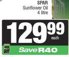 Spar Sunflower Oil-4Ltr 