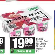 Darling Smooth Feast Full Cream Flavoured Yoghurt-6s Per Pack
