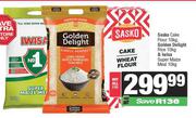 Sasko Cake Flour 10Kg,Golden Delight Rice 10Kg & Iwisa Super Maize Meal 10Kg-For All