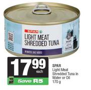 Spar Light Meat Shredded Tuna In Water Or Oil-170g