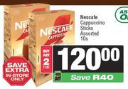 Nescafe Cappuccino Sticks Assorted-For 2 x 10s