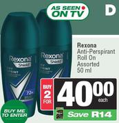 Rexona Anti Perspirant Roll On Assorted-For 2 x 50ml