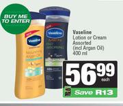 Vaseline Lotion Or Cream Assorted-400ml
