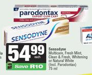 Sensodyne Multicare,Fresh Mint,Clean & Fresh,Whitening Or Natural White-75ml