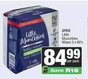 Spar Little Munchkins Wipes-3 x 80's