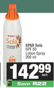 Spar Sola SPF 50 Pump Lotion-200ml