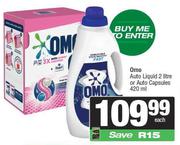 Omo Auto Liquid 2L Or Auto Capsules 420ml