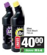 Albex Thick Bleach-For 2 x 750ml