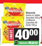 Maynards Gums Or Jellies 100g Or Beacon Liquorice All Sorts 150g-For 2