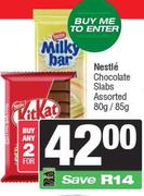 Nestle Chocolate Slabs Assorted-For 2 x 80g/85g
