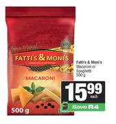 Fatti's & Moni's Macaroni Or Spaghetti-500g Each