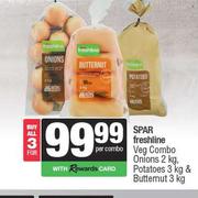 Spar Freshline Veg Combo (Onions 2kg, Potatoes 3kg & Butternut 3kg)-For All 3