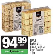 Spar Bakery Butter Milk Or Bran Rusks-1kg Each