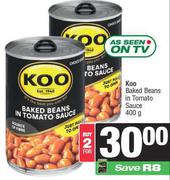 Koo Baked Beans In Tomato Sauce-For 2 x 400g