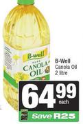 B-Well Canola Oil-2Ltr 